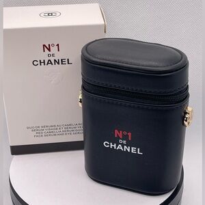 Chanel Skincare Black Mini Crossbody Bag Case with Matching Chain NIB